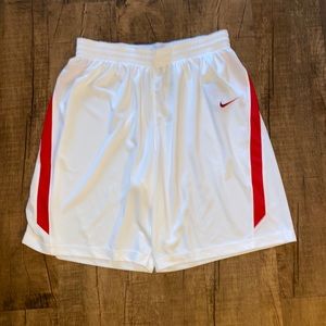 Nike Basketball Shorts - White & Red- Size Large